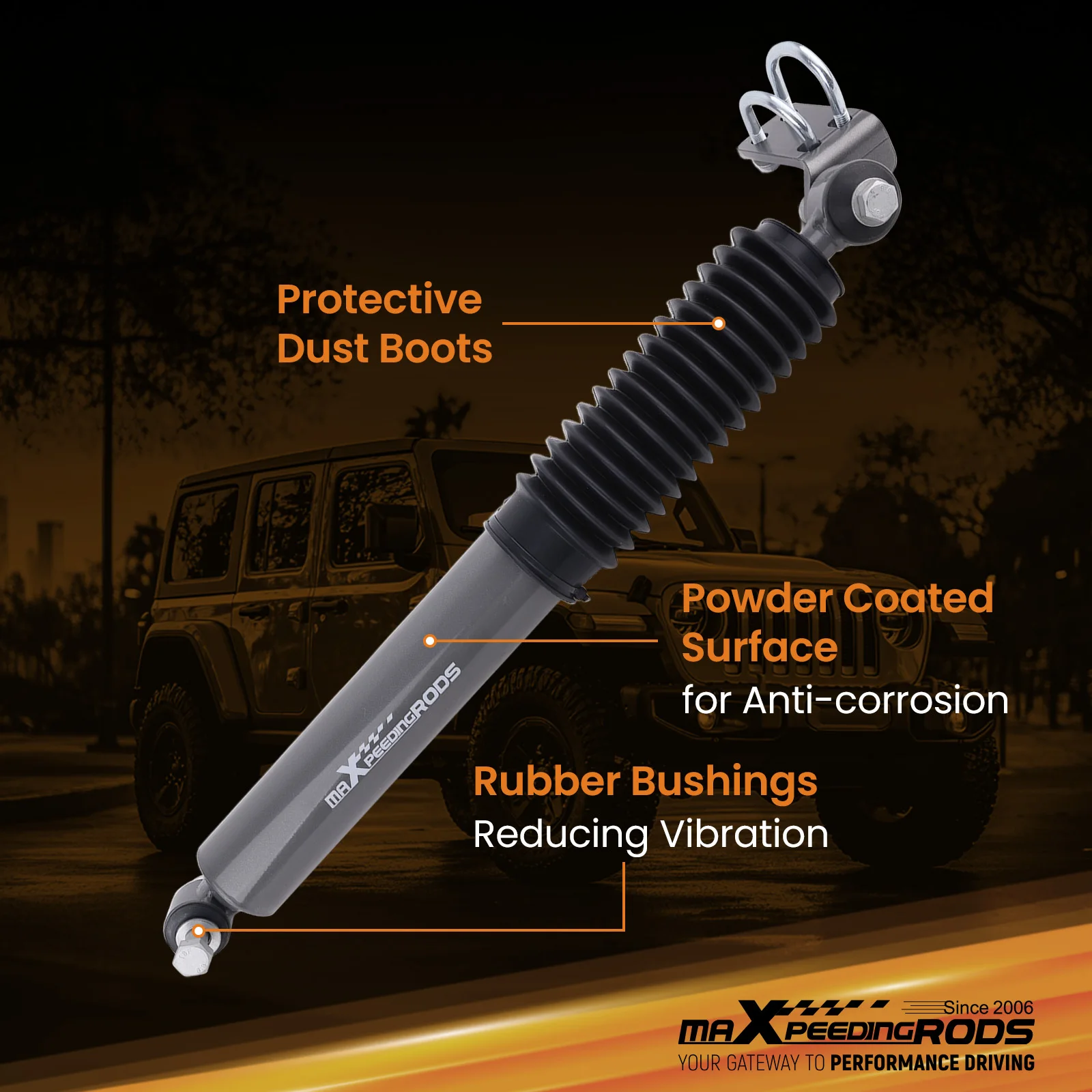 

Стабилизатор рулевого управления с кронштейнами для Jeep Wrangler JK 07-18 2WD 4WD