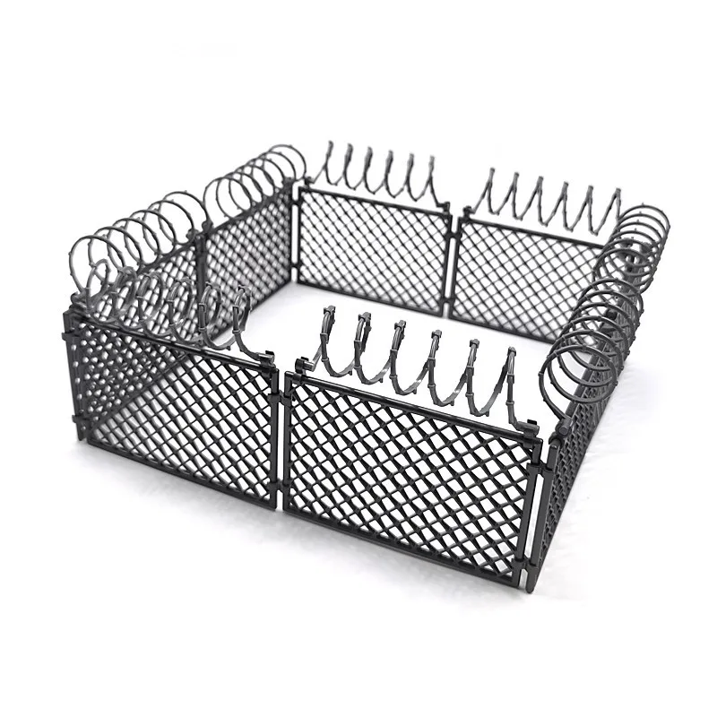 MOC Military Big Iron Mesh Cage Protective Network Barracks Building Blocks Base Fence Parts Bricks Toys Compatible With LEGO
