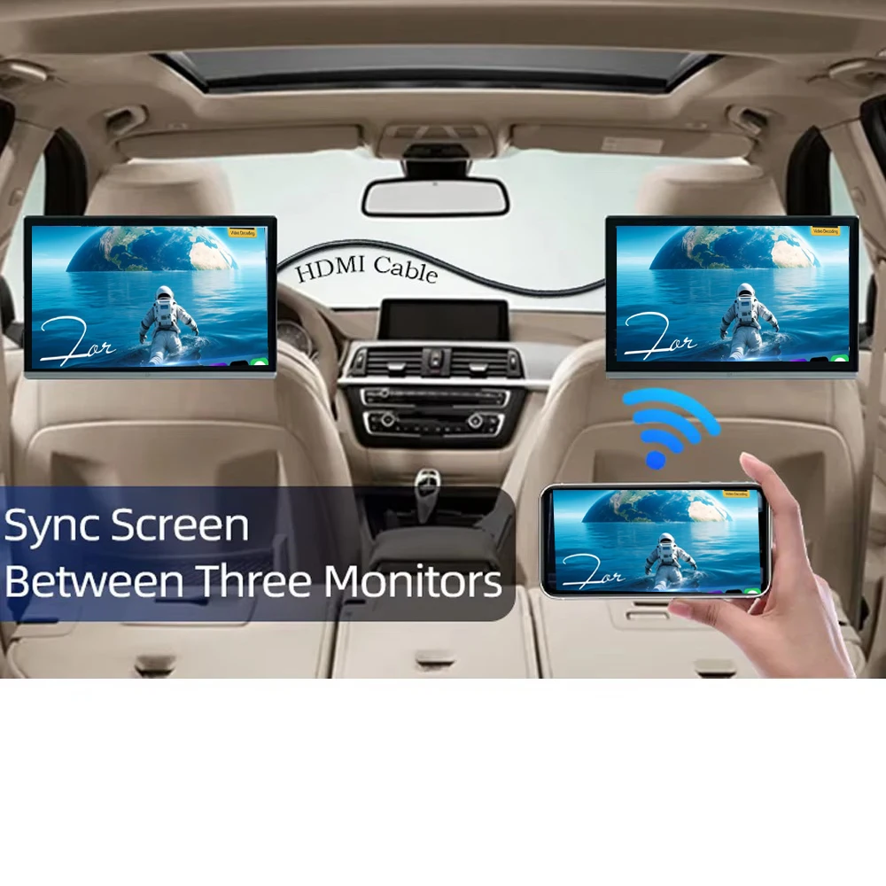 14 inch IPS 4K Car Headrest Monitor Tablet PC Car Rear Multimedia Android 12 HDMI TV Multifunction IN Airplay 2G RAM+32GB ROM