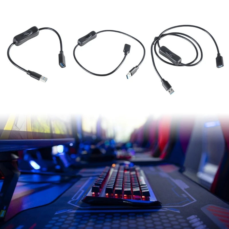USB 3.0-Stecker auf Buchse-Verlängerungskabel mit Netzschalter für Desktop-Computer