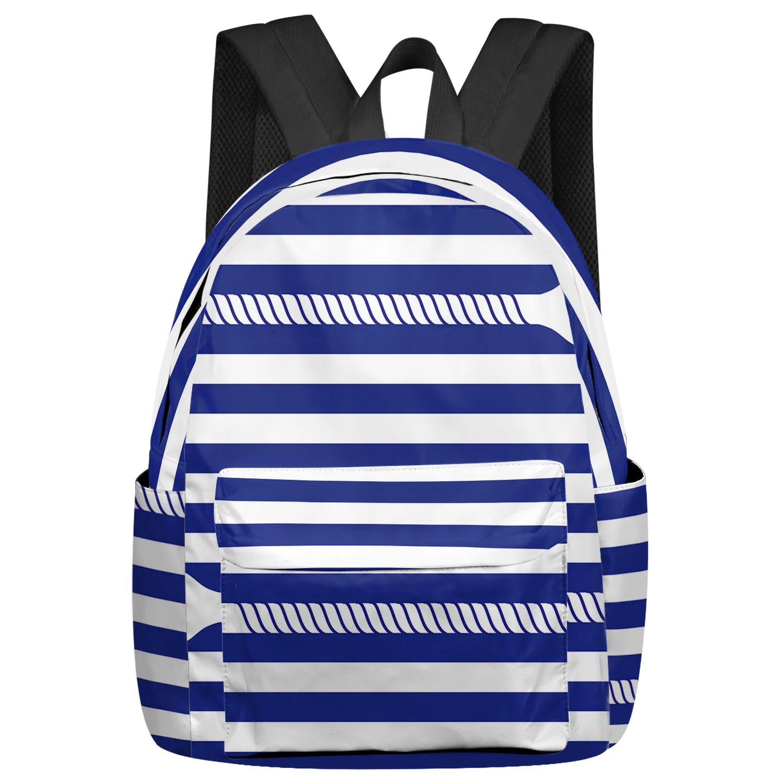 

Anchor Rope Blue Stripe Women Man Backpacks Waterproof Travel School Backpack For Student Boys Girls Laptop Book Pack Mochilas