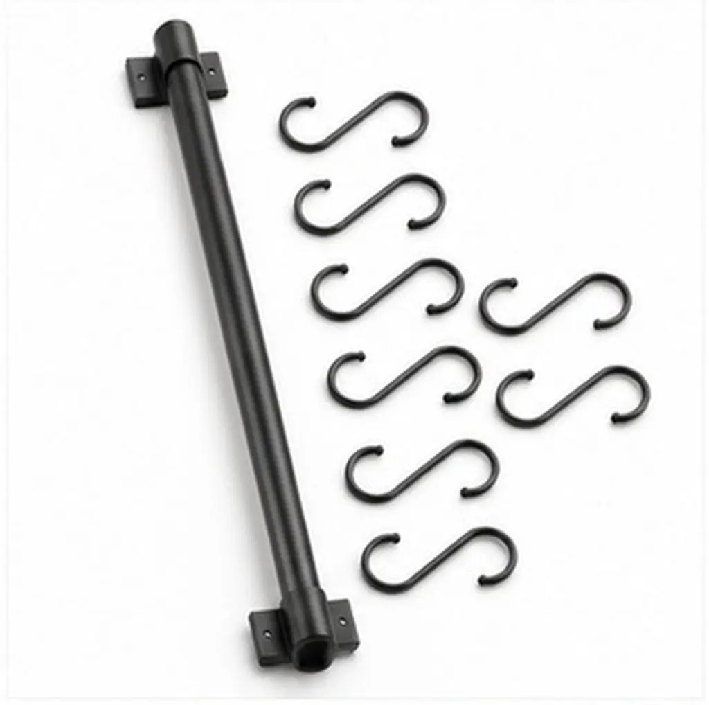 1Set Multifunctional Kitchen Mug Hooks Wall Mounted 7 Hook Rack Heavy Duty Cup Hanger Towel Bar Cooking Utensil Holder