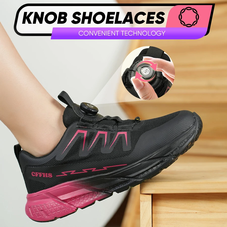 Indestructible Women's Steel Toe Work Safety Shoes Anti-smash Anti-Punctur Breathable Work Factory Shoes Women's Work Shoes