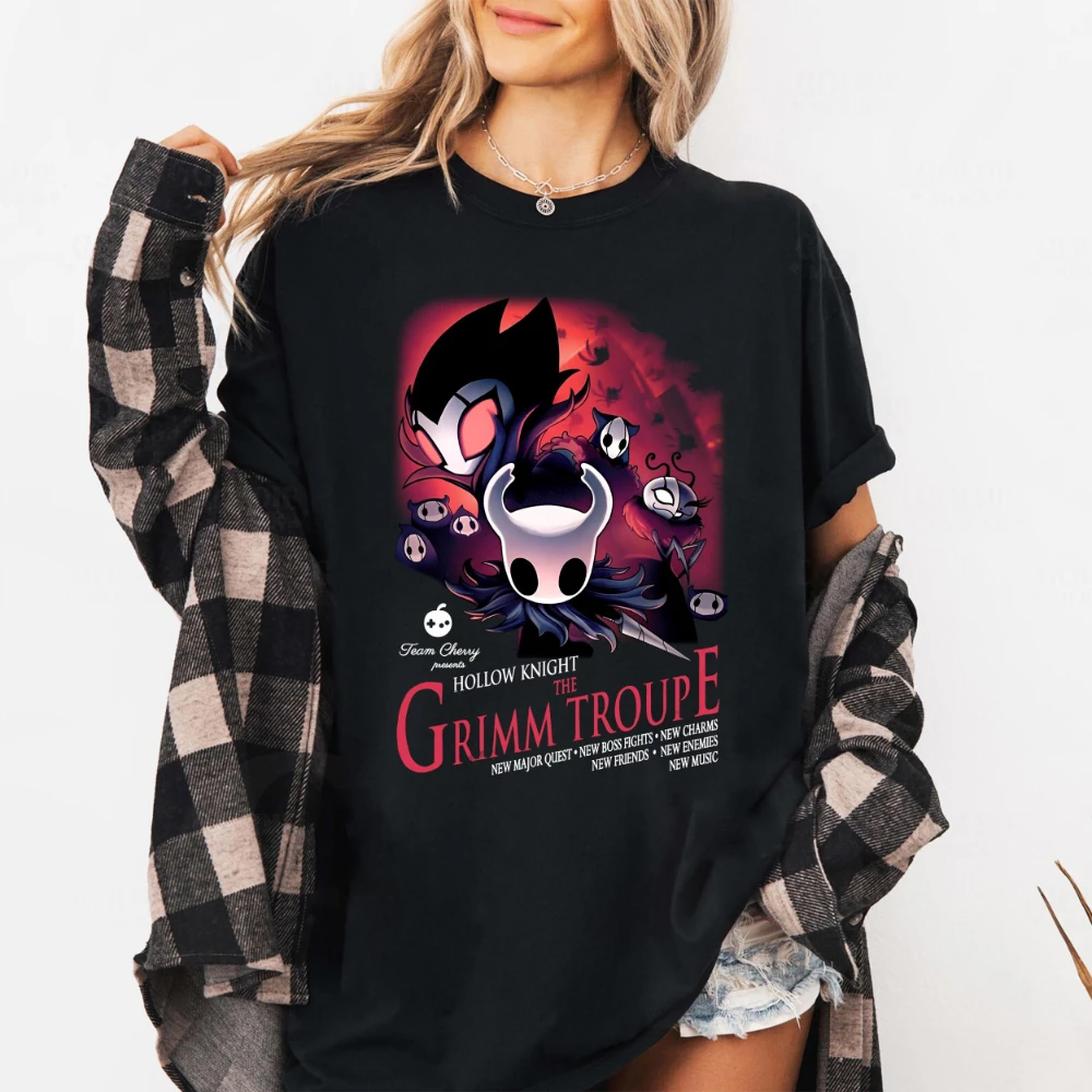 Hollow Knight T Shirt Grimm Troupe Boss Fight Fan Tee Women T‑shirt Unisex All-Season T Shirt