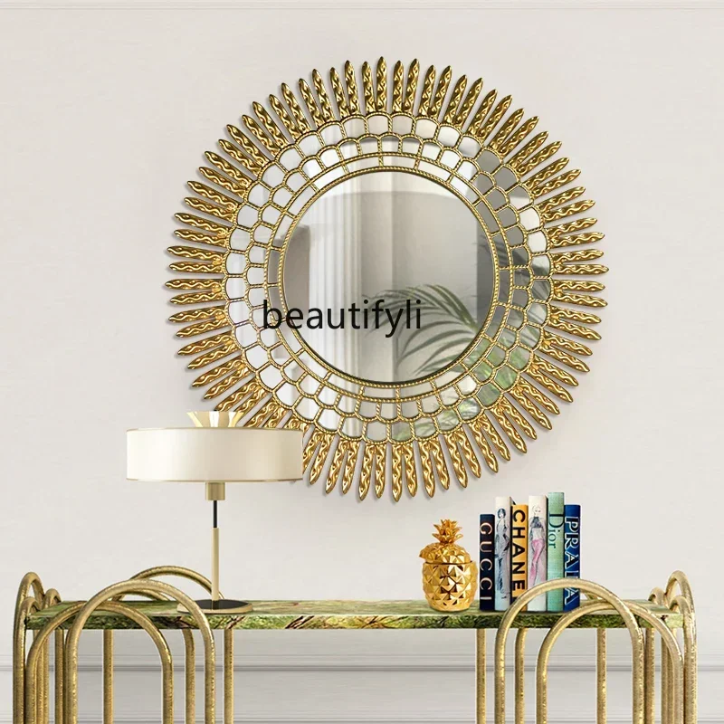 new styelDecorative mirror American living room wall hanging soft decoration Edge mirror Creative entrance fireplace