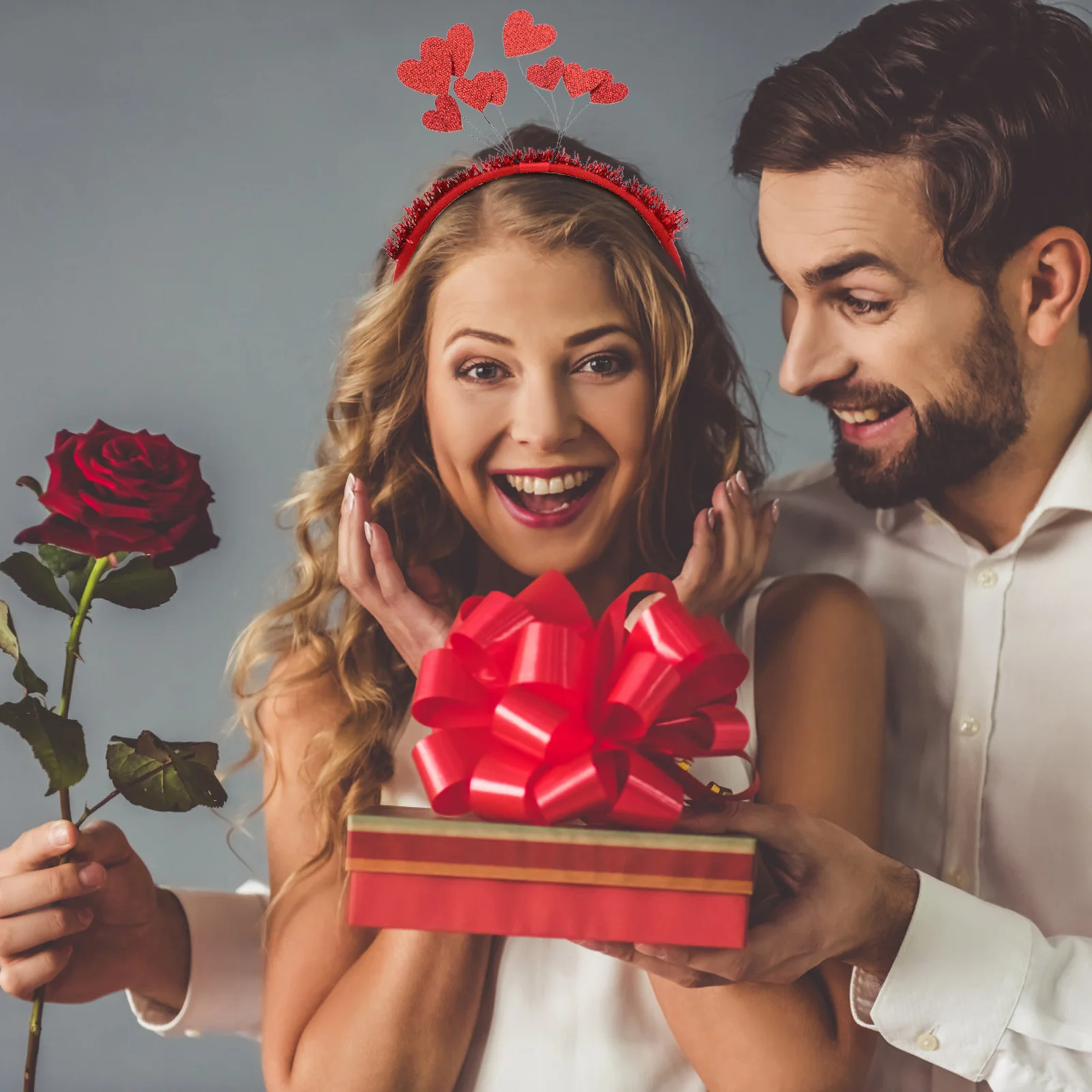 

2Pcs Heart Headbands Durable Plastic Cloth Material Valentines Day Wedding Party Hair Accessories Birthday Headband