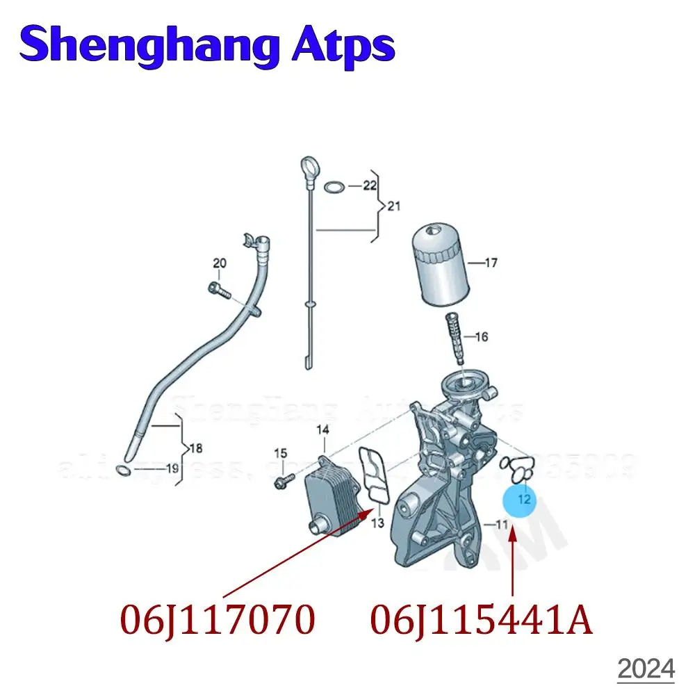 Oil Cooler Gasket For VW Amarok Beetle Golf EOS Passat CC Scirocco Sharan Tiguan 06J117070C,06J 117 070,06J115441A,06J 115 441 A