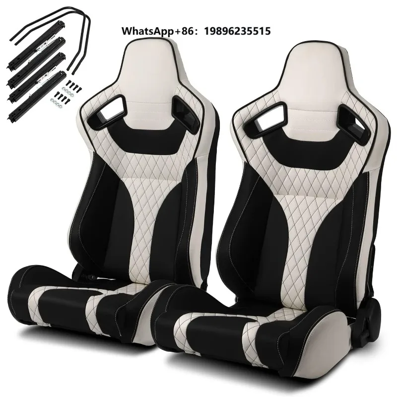1094 Universal High Quality Leather Simulator Adjustable Vehicle Bucket Seats Sim Car Racing Seats