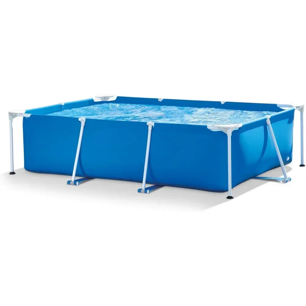 

86" x 23" Rectangular Frame Above Ground Outdoor Home Backyaard Splash Swimming Pool with Flow Control Outdoor Hot Tubs