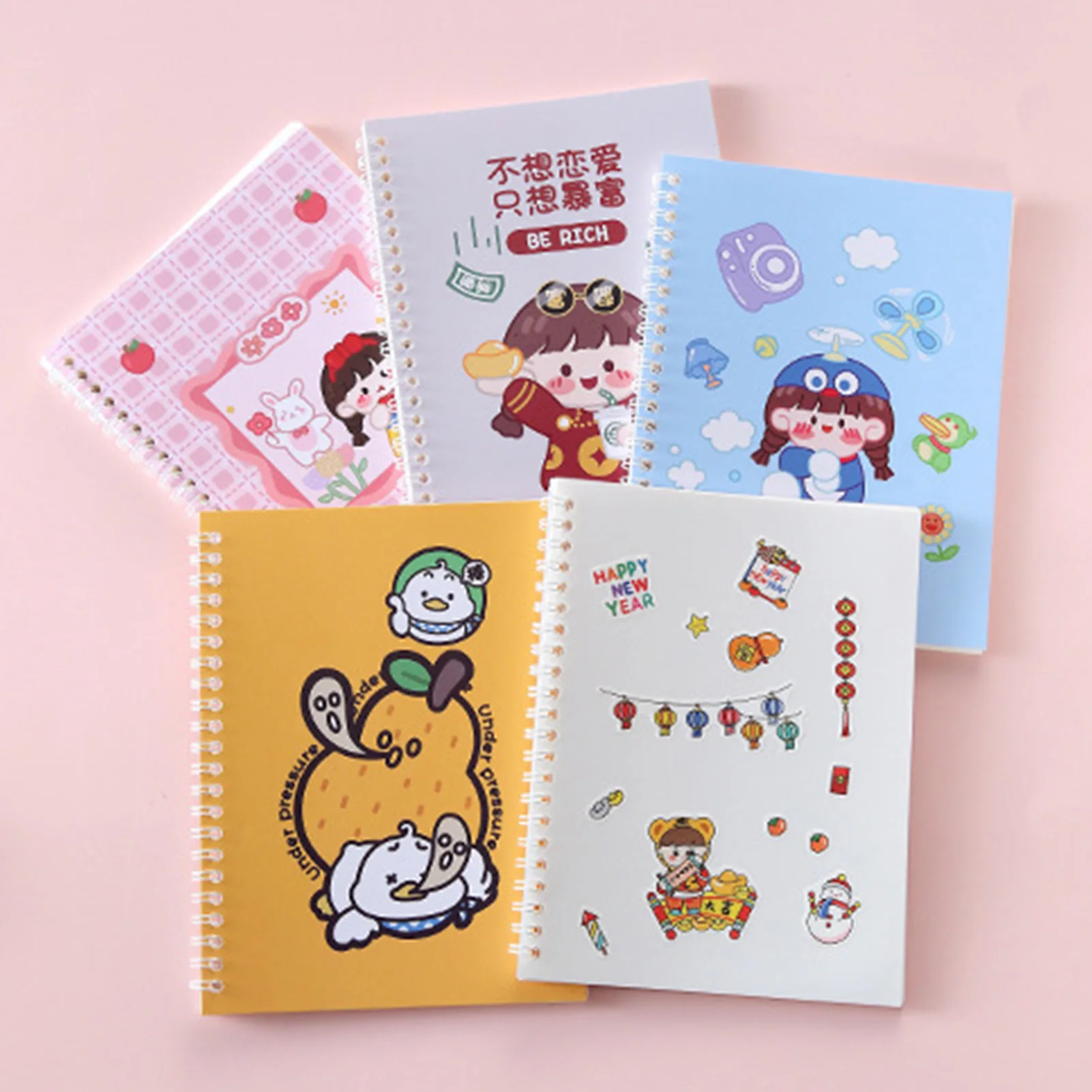 Cute Hand Account Spiral Notebook Portable Notepads Sticker Collection Accessories Suitable for Exquisite Thanksgiving Gift