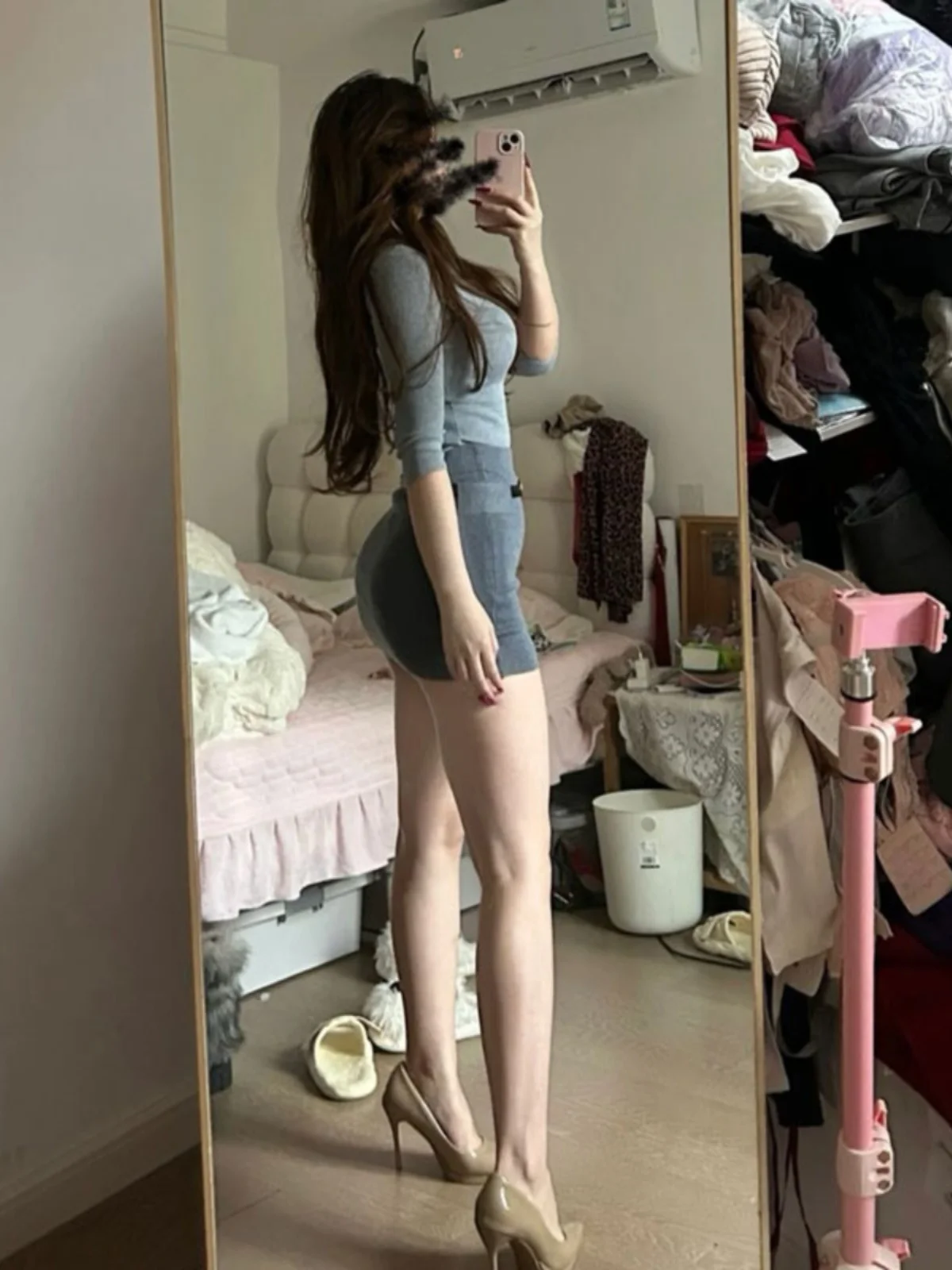 

Fashionable Korean Style Knitted Sweater And Skirt Two-Piece Set Comfortable Breathable Cotton Material Bodycon Fit