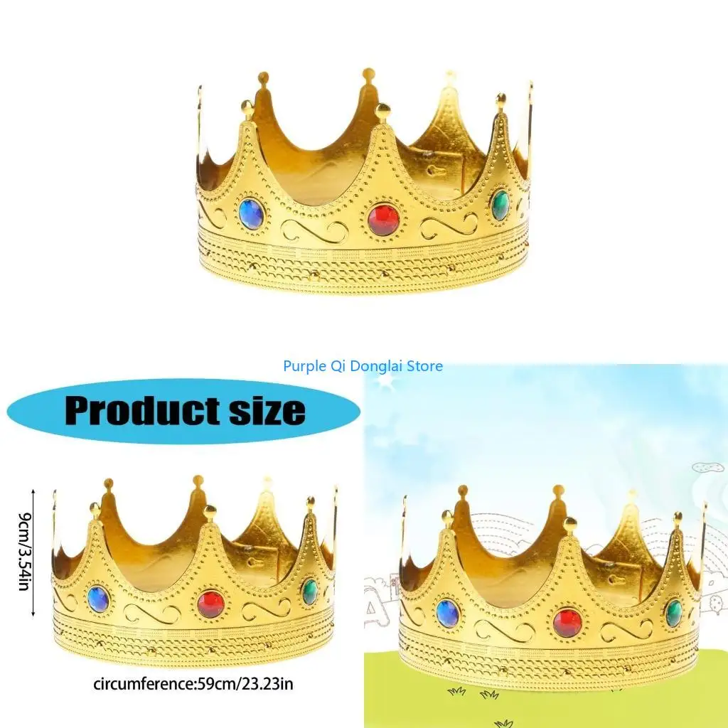 L21E Golden Princed and King Crowns Halloween Dressing Up Costume Accessories Gifts