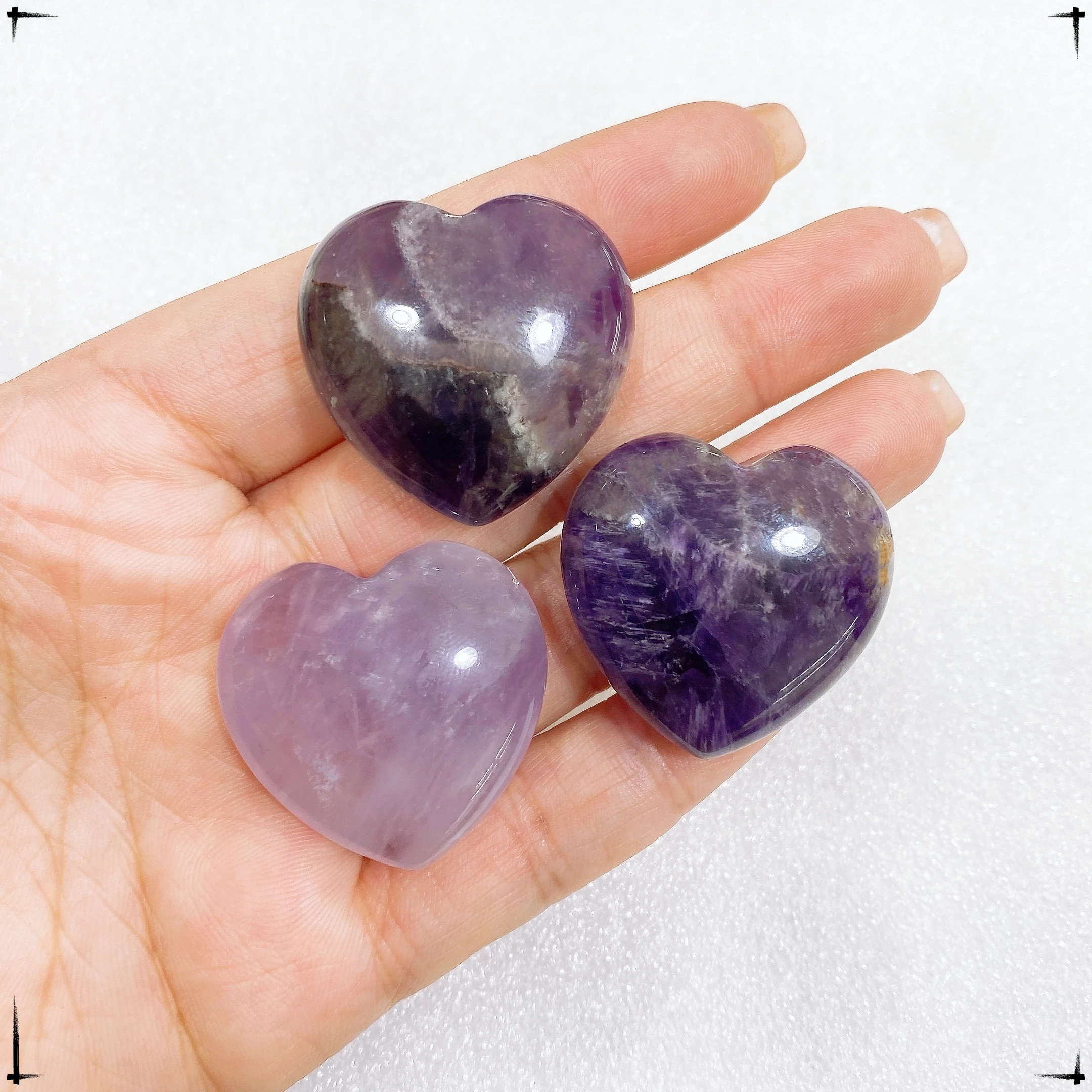 30MM Natural Crystal Heart Shape Statue Crystal Quartz Reiki Healing Love Ornament Carving Figurine Mineral Gem  Home Decor Gift