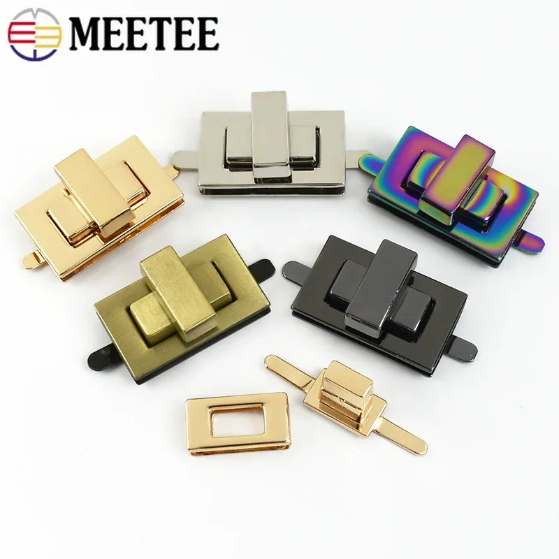 1/2/4Pcs Meetee Metal Bag Buckle Turn Twist Locks Clasp for Handbag Purse Closure Toggle Latch Buckles DIY Hardware Accessories