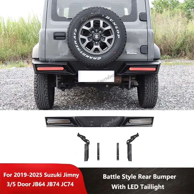 

Off Road 4x4 Exterior Accessories Battle Style Rear Bumper Kits With LED Taillight For 2019-2025 SUZUKI Jimny JB64 JB74 JC74