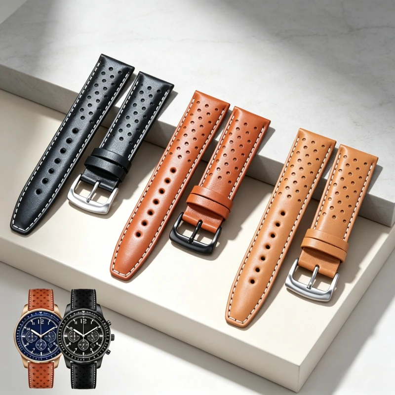 nuine Leather Watch Strap 22mm Replacement Cowhide Band for Citizen FF Flight Eco‑Drive CA4500 0695 Original‑Style Watch Band
