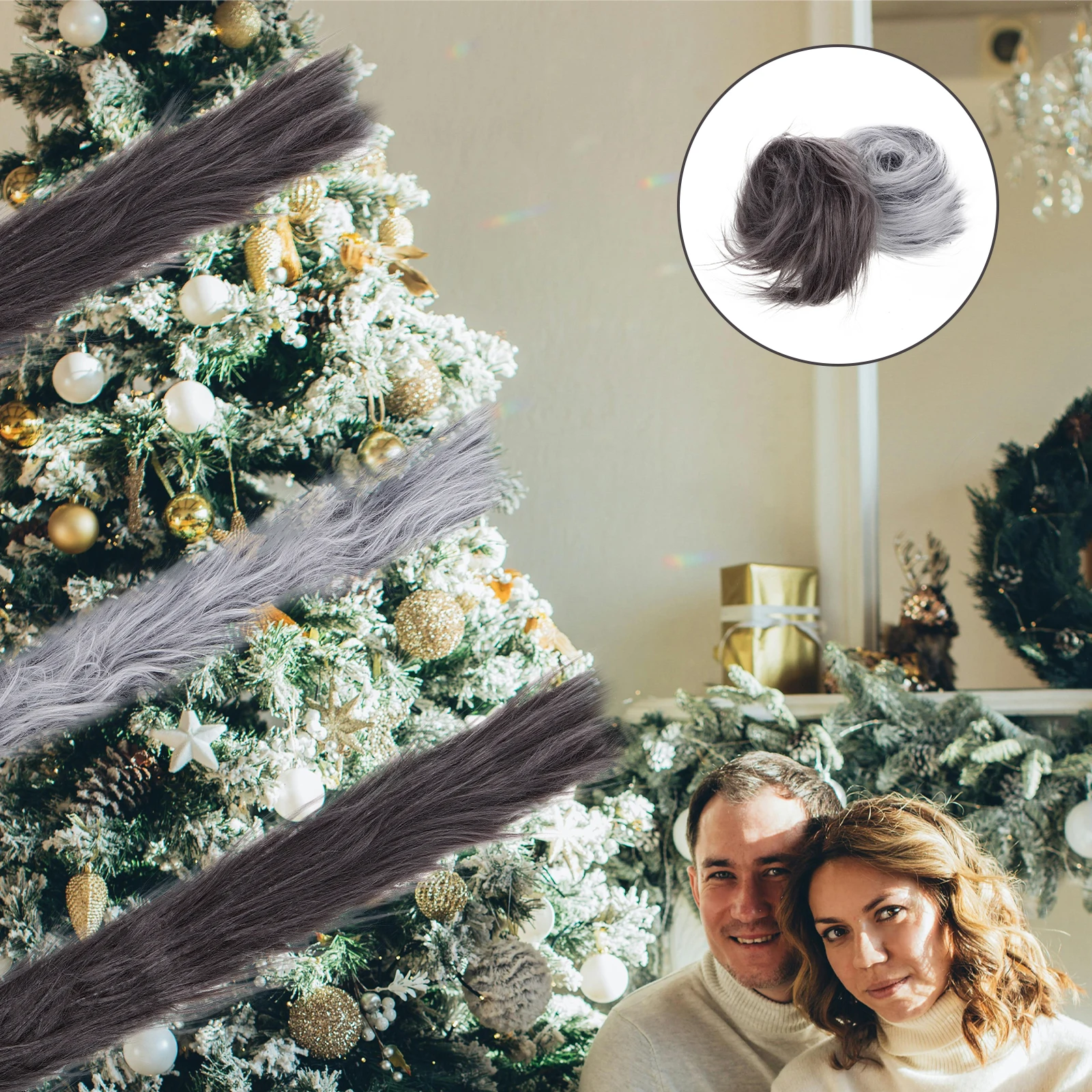 

2pcs Fox Mask Accessories Furry Faux Strips Diy Craft Precut Reusable Rolls For Costume Party Gnomes Beard Shaggy Ribbons Mask