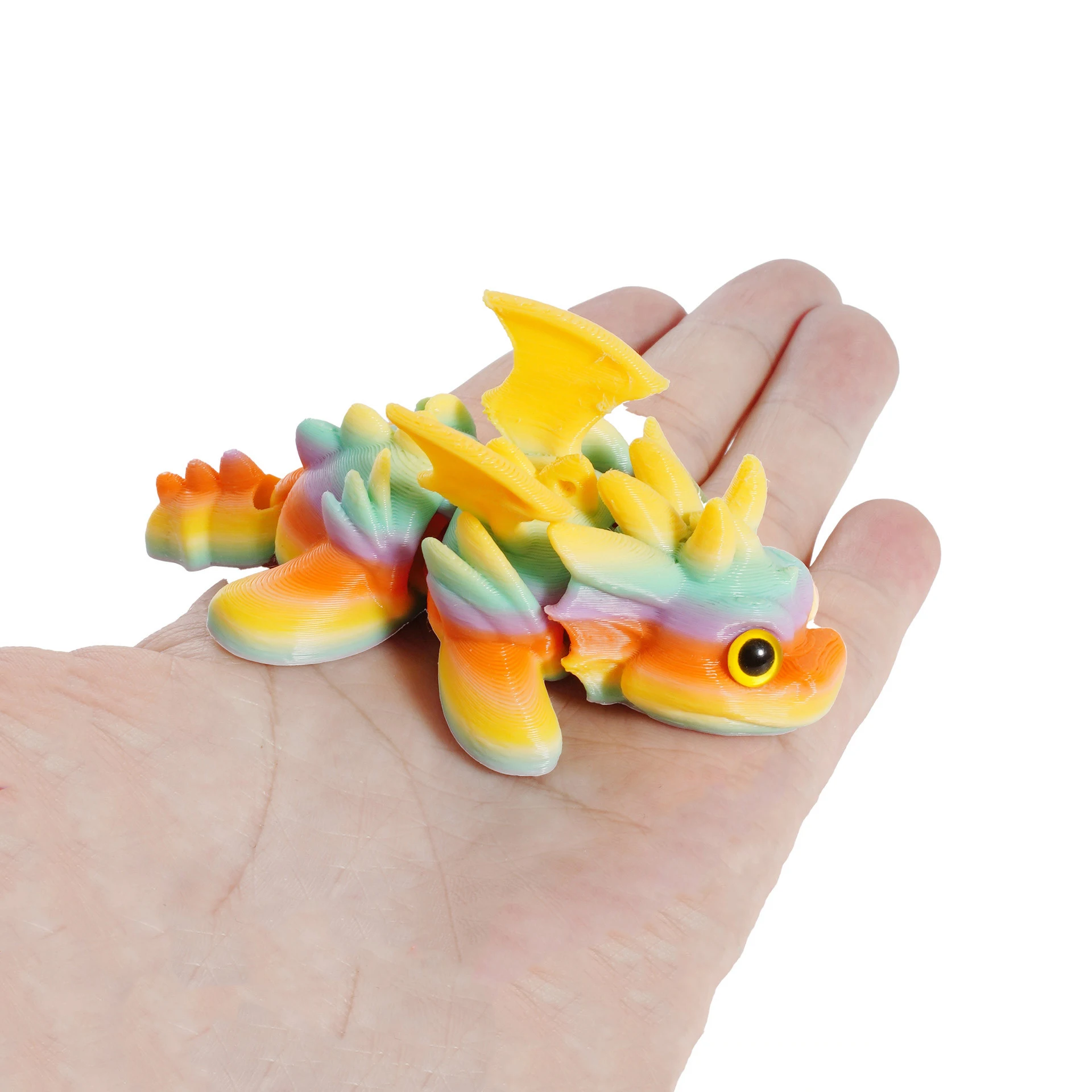 

1pcs 3D Printed Flying Dragon Joint Movable Toys Car Keychain Animal Ornament Decompression Novel Model Toy Desktop Decoration