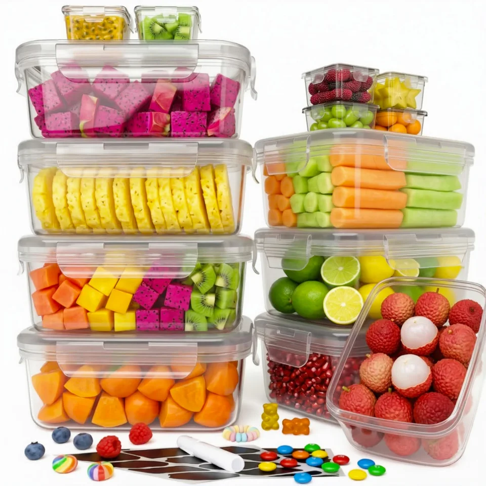 Airtight Plastic Meal Prep Lunch Box Set