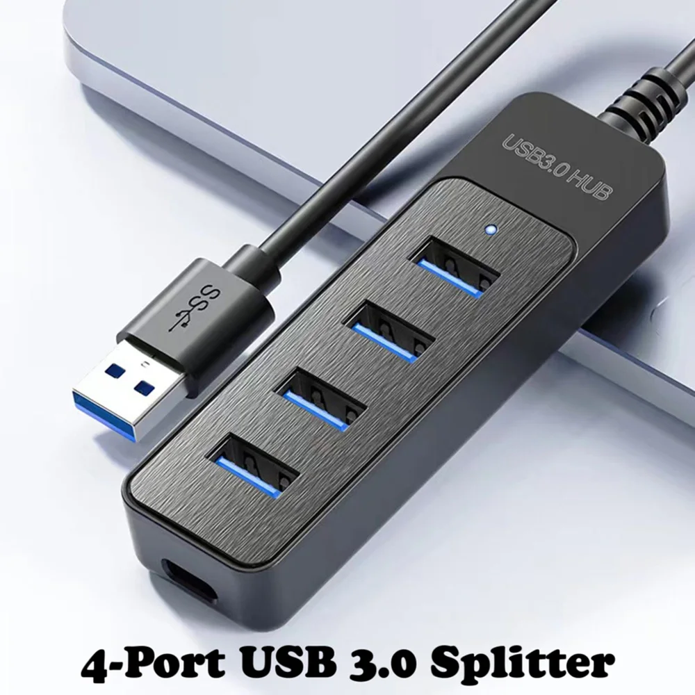 Adaptador de corriente para PC y ordenador, 4 puertos USB 3,0 de alta velocidad, Multi USB 3,0, divisor tipo c, expansor USB 2,0