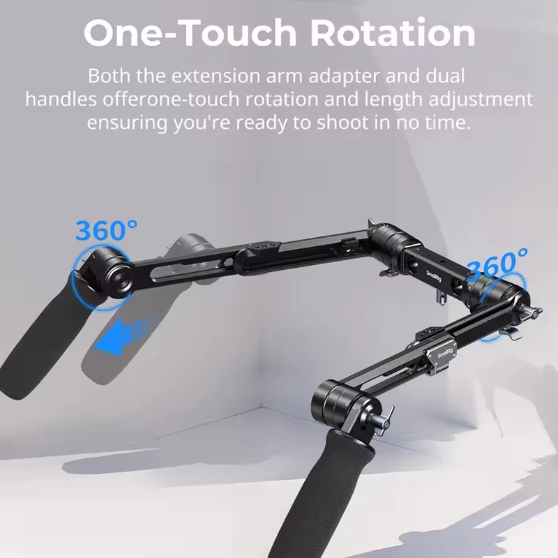 SmallRig Shoulder Rig Dual-Handle System for 15mm LWS Rods 1/4"-20 Locating Holes For Monitors,DSLR Cameras/Camcorder -5205