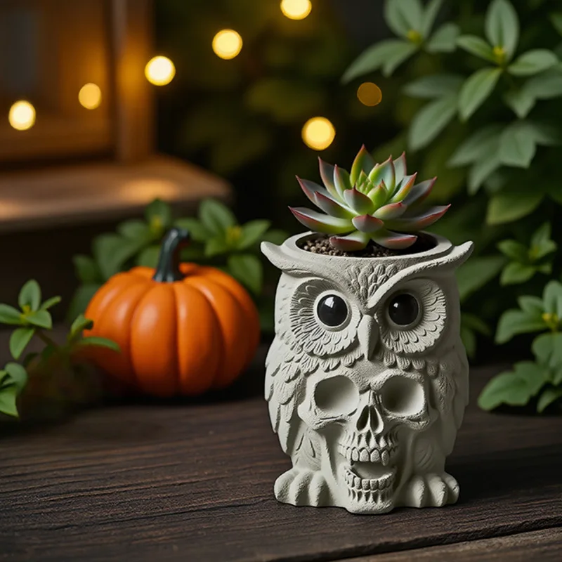 الطيفية البومة شمعة كوب قالب من السيليكون DIY بها بنفسك اليدوية الجص الخرساني شمعة جرة الزهرية راتنجات الايبوكسي قوالب ديكور المنزل