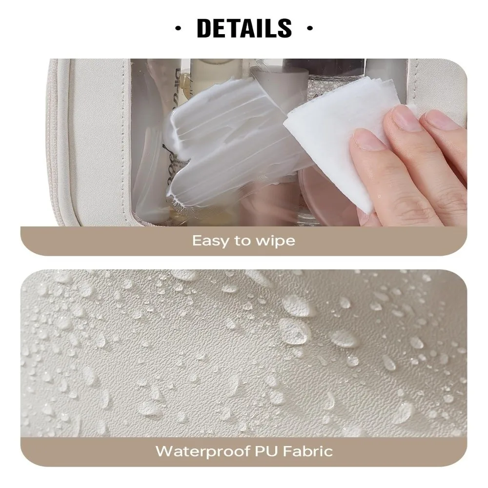 

Новая косметичка из искусственной кожи, водонепроницаемая двухслойная дорожная косметичка большой емкости, ручная косметичка для путешествий