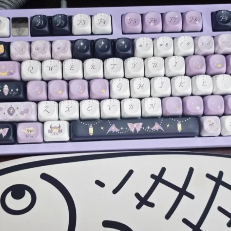 Starweave Witch Custom Keycaps - MOA Profile Heat-Sublimated PBT Magnetic Switch Compatible Artisan Mechanical Keyboard Keycaps