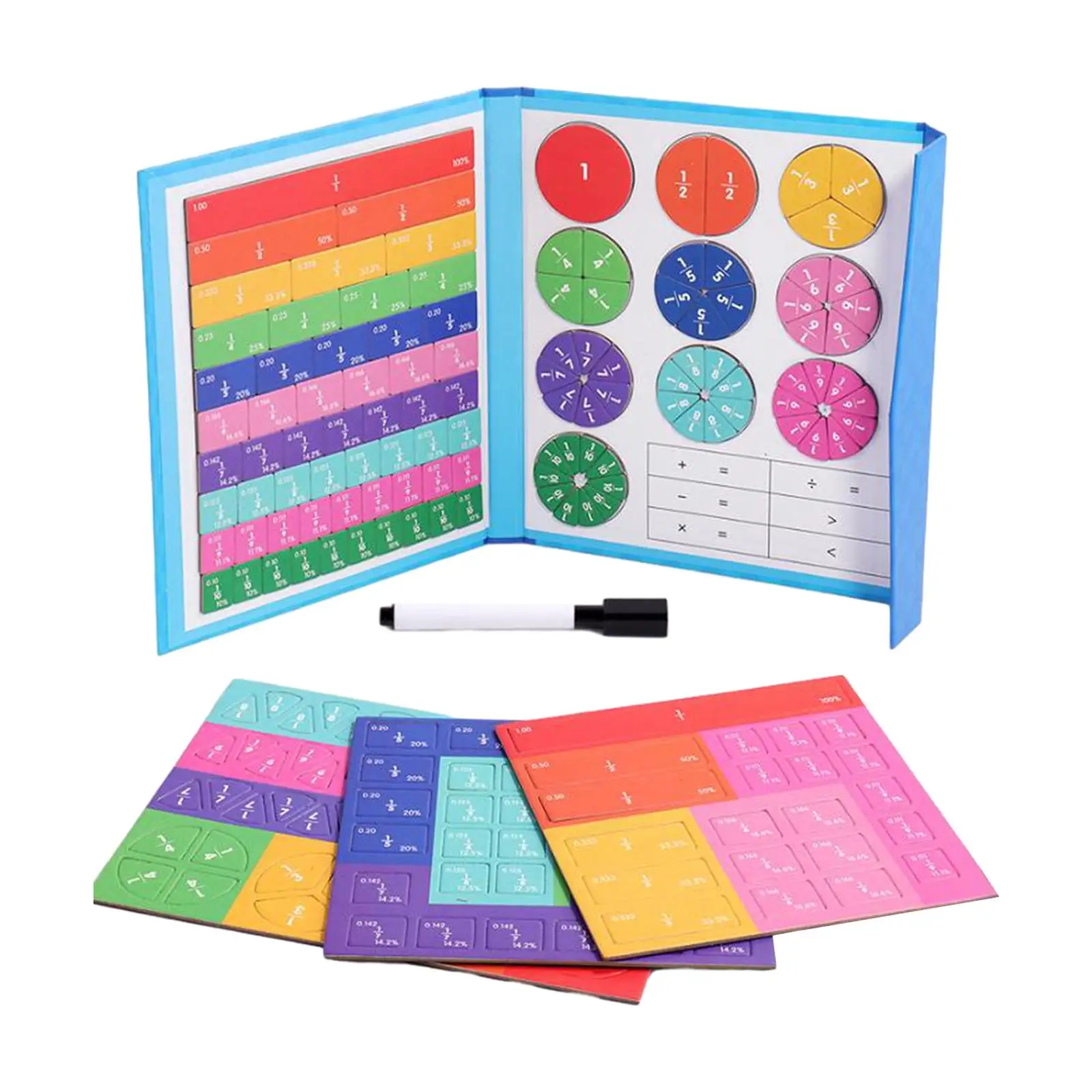 Fraktion lernen Mathe Spielzeug Bücher ständer Design Regenbogen Mathe Lehrmittel Fraktion Lehrmittel Bruch Konzept Spielzeug für Geschenk