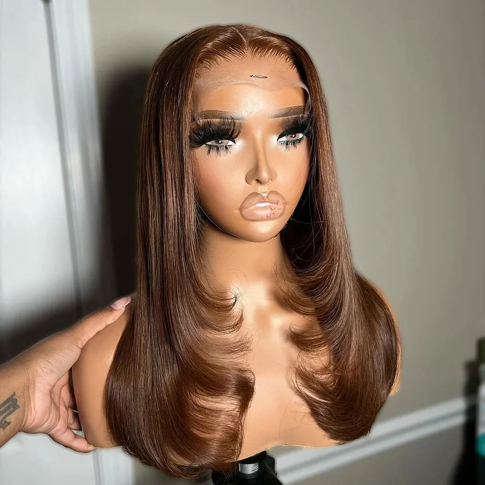 

24-дюймовый длинный светлый парик из натуральных еврейских волос с прямой шелковой основой 5x5, с HD-кружевом, европейские волосы, с эффектом предварительной прически, для повседневного использования