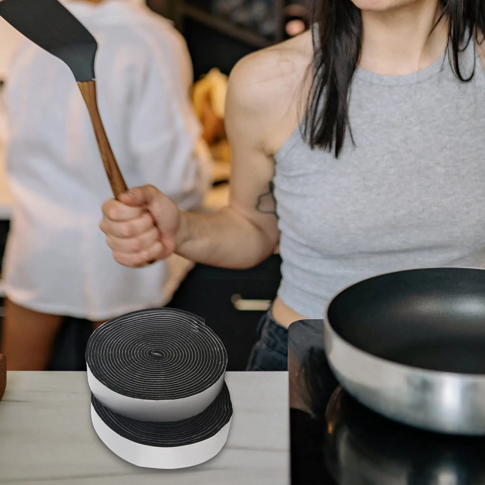 Neue BBQ Smoker Dichtung, selbstklebendes Grillband, Hochtemperatur-Grilldichtung, selbstklebende Dichtung, 2er-Pack