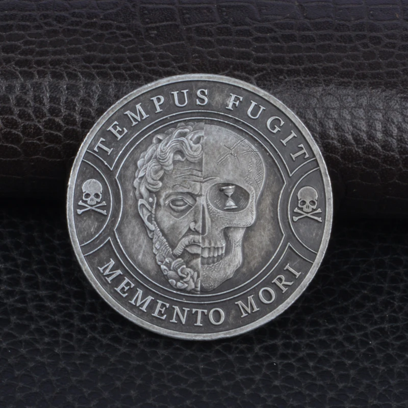 MeMeNto Mori Coin Your Time Is Limited  Antique Metal Remind Coin