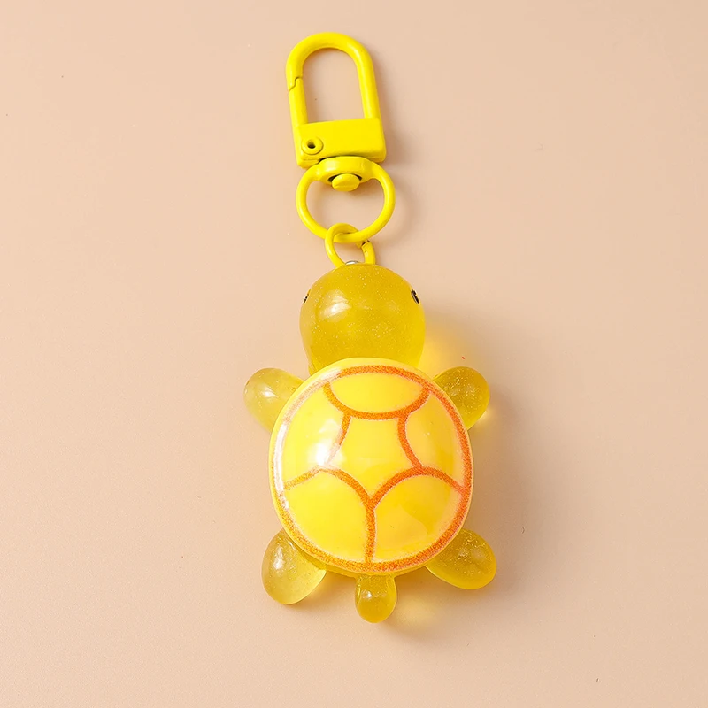 Cute Resin Turtle Tortoise Keychain Small Bell Key Rings for Car Key Holder Women Girls Handbag Pendant DIY Kid's Jewelry Gift