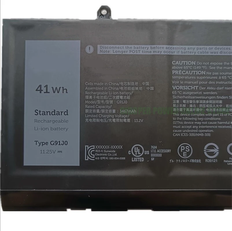 CP Laptop Battery MGCM5 G91J0 11.25V/41WH V6W33For Latitude 3420 3520 Vostro 5510 5410 3510 3515 3511 Inspiron 5310 3511 Series