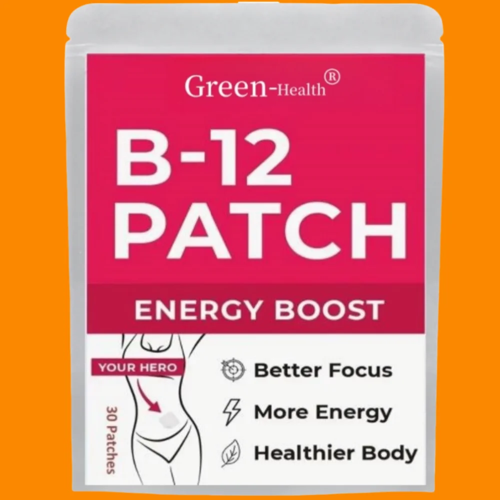 

B12 Transdermal Patches - 100% Natural Vitamin Patches for Women, Energy, Focus & Body Support,30 Patches One Month Supply