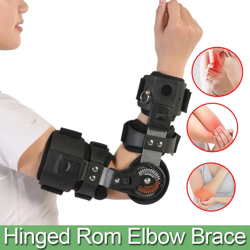 Elbow Joint Fixation Brace-ROM Hinged Shoulder Arm Sling Forarm Brace-For Sprains Ulnar Nerve Arthritis Pain Elbow Splint Orthos