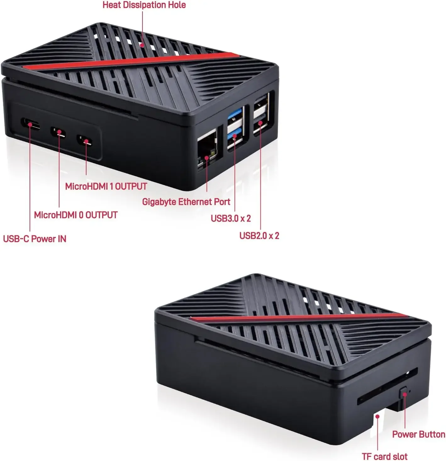 GeekPi Raspberry Pi 5, Pi 5 ABS protective case with armor Lite V5 radiator fan, suitable for Raspberry Pi 5 4GB/8GB (black)