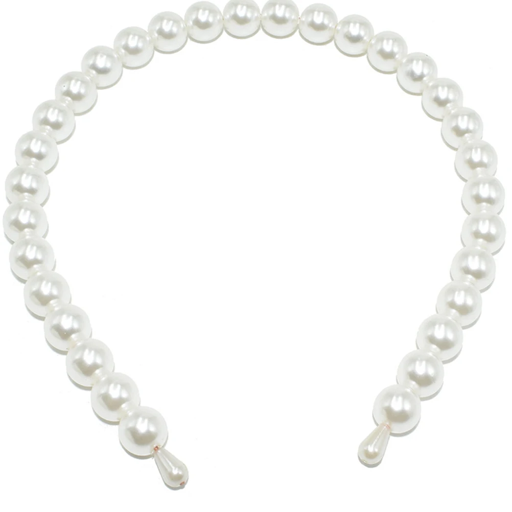 

4pcs Pearl Headband Elegant Hair Hoop String Pearl Headwrap Handmade Headdress Accessories Wedding Party Prom