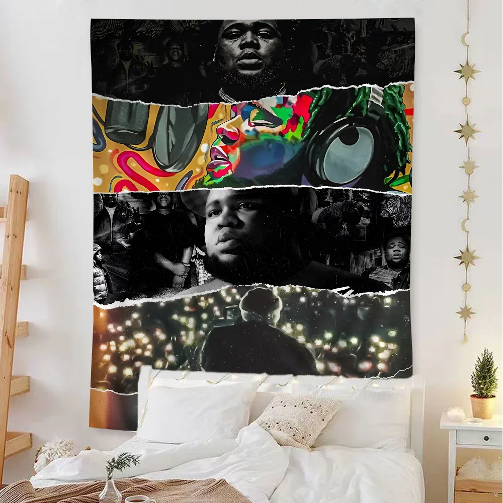 Rod Wave Singer Anime Chart Tapestry Bohemian Wall Tapestries Mandala Wall Art Decor