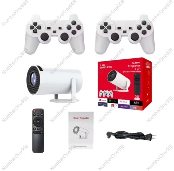 

Игровой проектор HY300 4K 10000+ игр для домашнего и наружного мобильного беспроводного использования