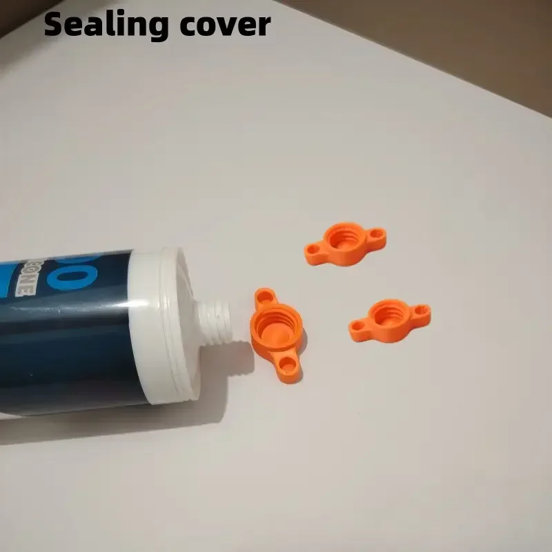 3D Printing Reusable Leak Proof Silicone Sealant Caps Air Tight For Caulking Tubes Construction Home DIY Project 3Pcs Orange Set
