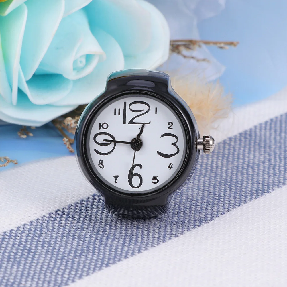 

2Pcs Finger Ring Watch Stainless Steel Quartz Glass Durable Vintage Pocket Watches for Women Men Stylish Unique Decorative Ring