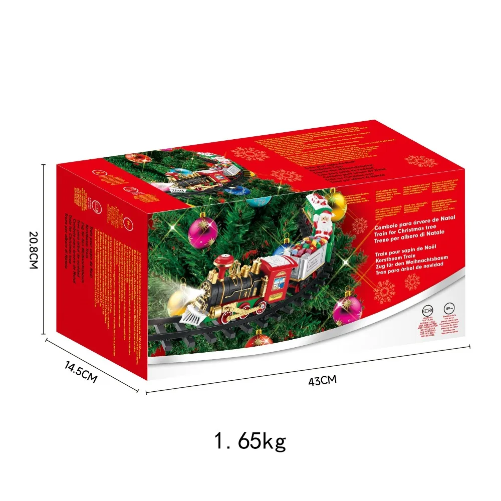 Decorazione dell'atmosfera dell'albero di Natale Il suono e la luce del treno elettrico può appendere l'albero di Natale Regali di Natale dell'auto ferroviaria di Natale