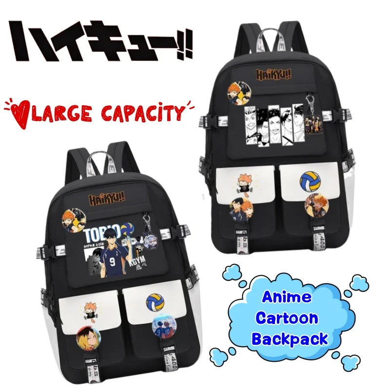 

New Haikyu Hinata Shoyo Oikawa Tooru Kageyama Tobio Kozume Kenma High-Value Anime Large Capacity All-Match Lightweight Backpack