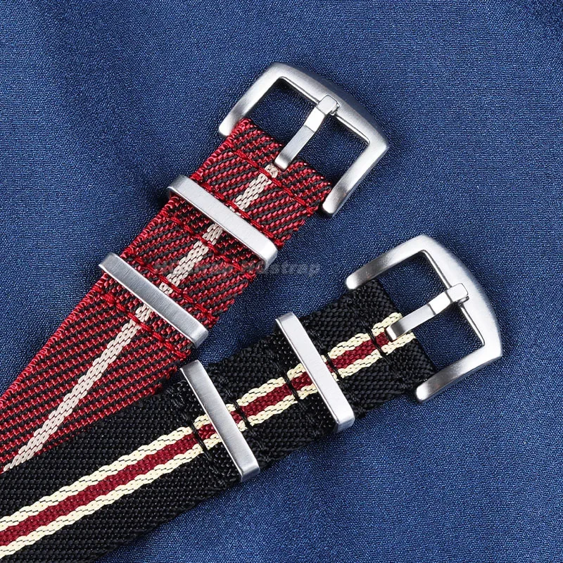 Correa de nailon de 18mm, 20mm y 22mm, correa de reloj de lona, pulsera deportiva suave y cómoda para correa de reloj de repuesto Universal Seiko