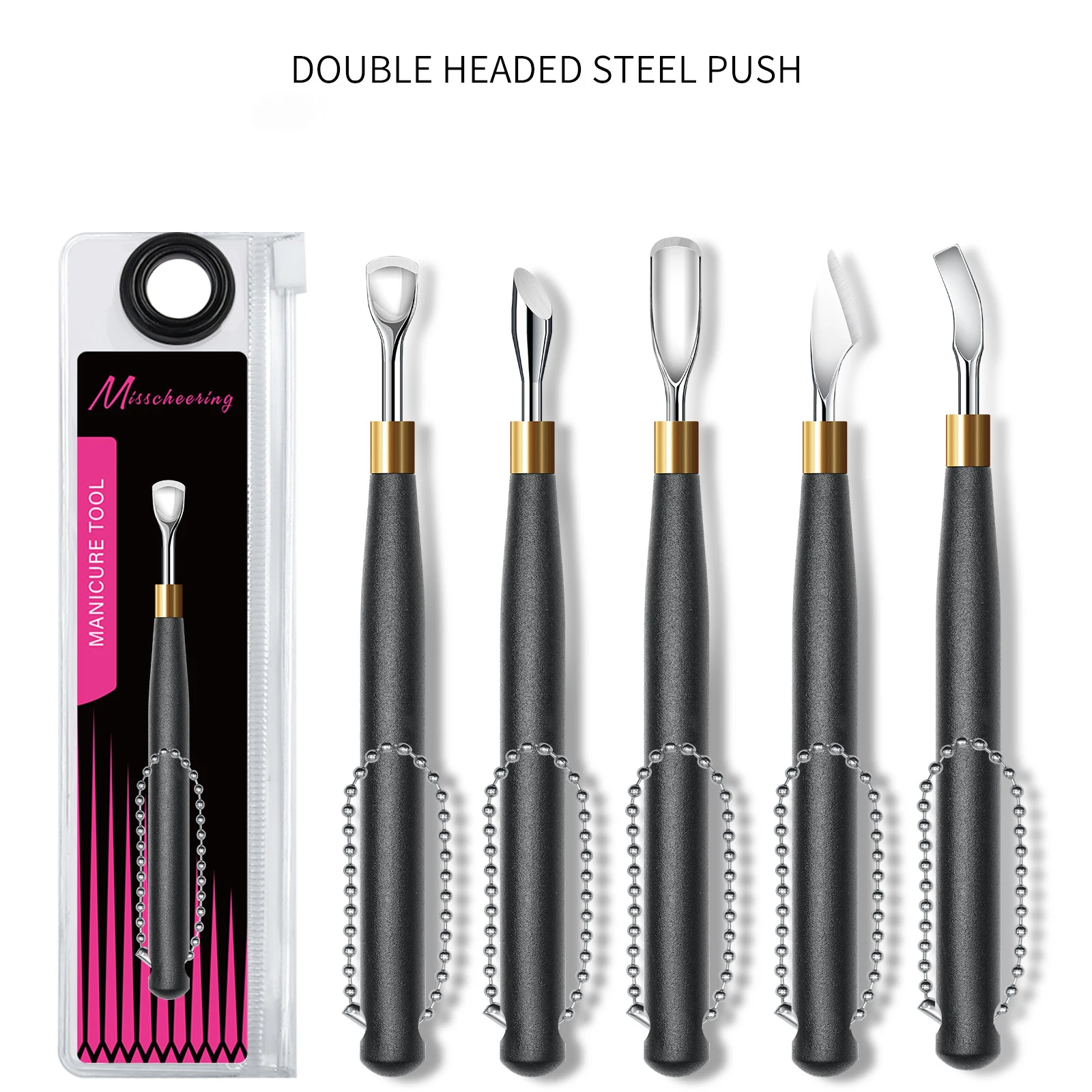1Pc Premium Russian Cuticle Pusher Rust-Proof Stainless Steel Cuticle Remover Tool for Manicure Easy to Sanitize for Salon Use