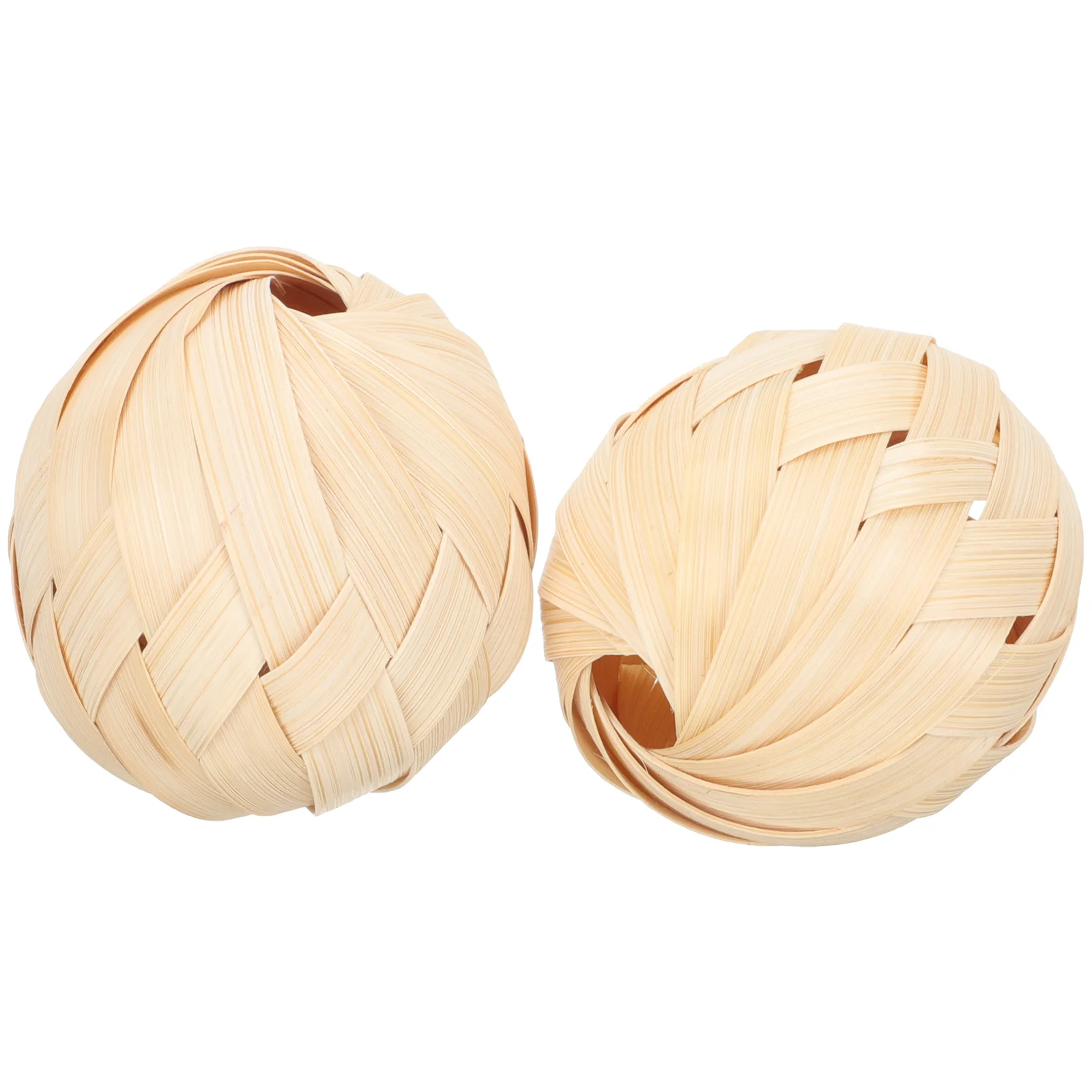 2 Pcs Decorative Orbs Spheres Lampshade Lantern Bamboo Woven Ball Decoration Basket Wicker