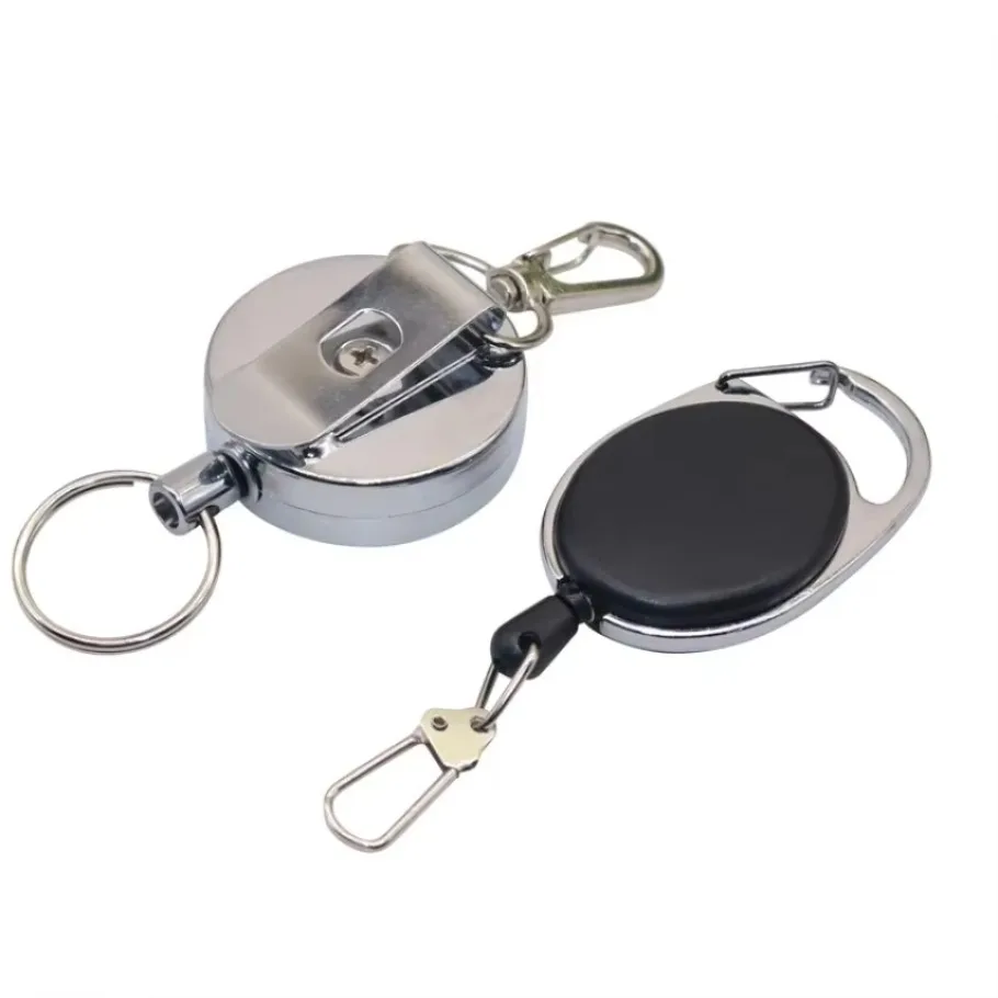 Retractable Keychain Creative Easy Keychain Car Keychain Anti-lost Security Wire Rope Buckle Outdoor Carabiner 1x