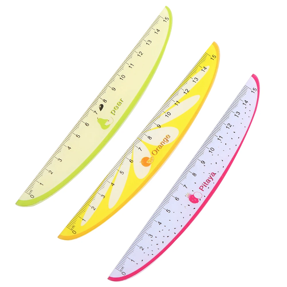 6pcs 15cm Plastic Fruit Pattern Creative Rulers for Kids Students School Stationery Clear Measuring Scales Lightweight