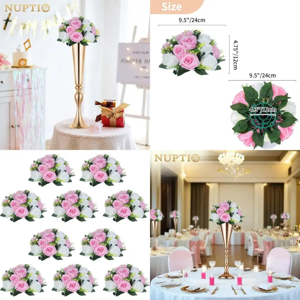 

Набор из 10 искусственных цветочных шаров розово-белого цвета для свадеб, вечеринок и торжеств